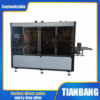 Dual-station takeout and fast food intelligent curling paper bowl and paper plate forming machine